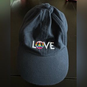 Unisex pride love  baseball cap, navy blue, soft, lightweight.